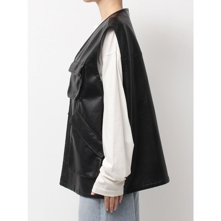 フェイクレザーベスト | Ungrid | 詳細画像16