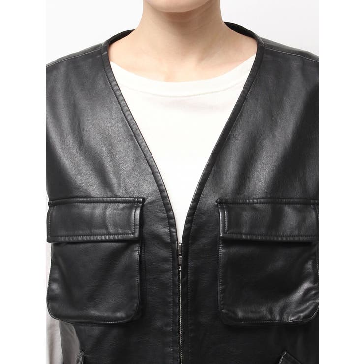 フェイクレザーベスト | Ungrid | 詳細画像18