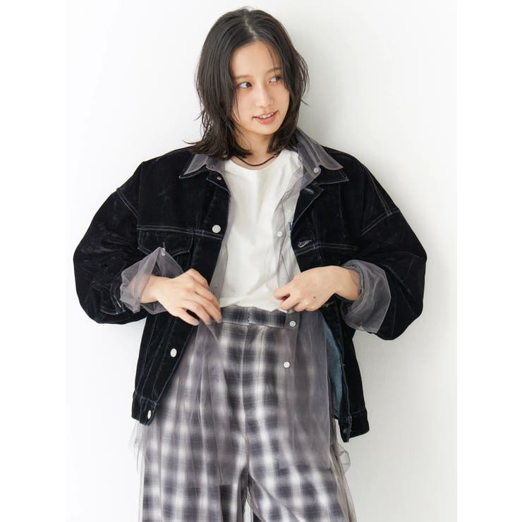 Ungrid フロッキー起毛デニムジャケット&カーブデニム アングリッド Ungrid フロッキー起毛デニムジャケット