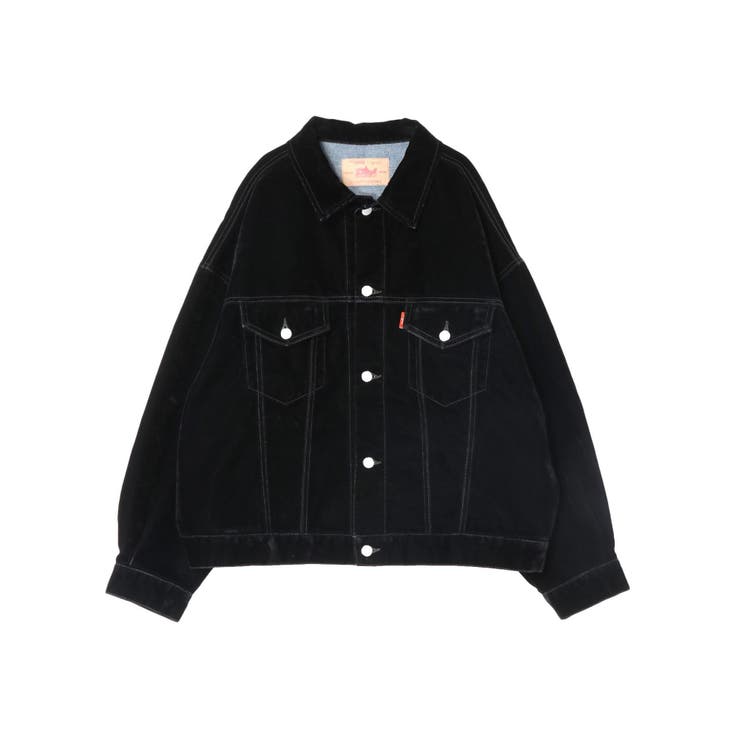 Ungrid フロッキー起毛デニムジャケット フロッキー起毛デニムジャケット[品番：MKSW0065204]｜Ungrid（アン 黒 ジャケット・アウター