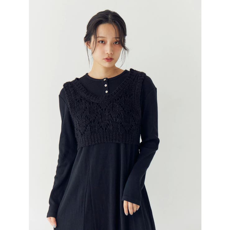 ニットレイヤードワンピース[品番：MKSW0066763]｜Ungrid（アン