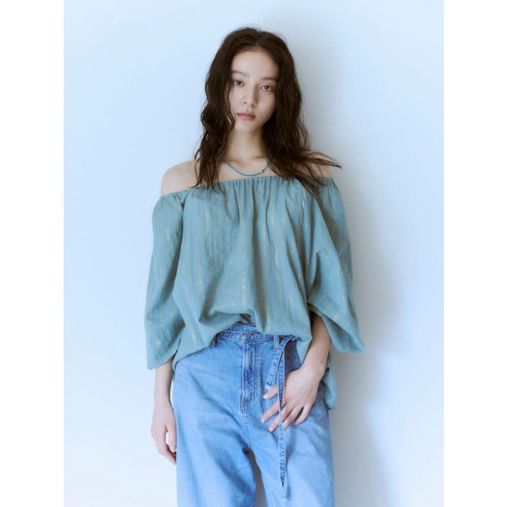 オフショルラメドビーハーフスリーブブラウス | Ungrid | 詳細画像3 