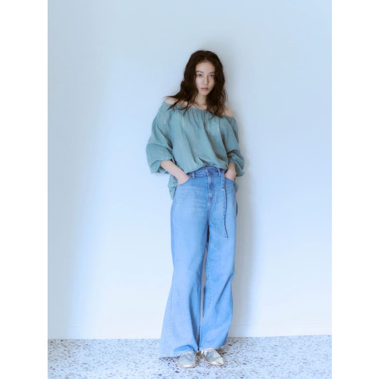 オフショルラメドビーハーフスリーブブラウス | Ungrid | 詳細画像4 