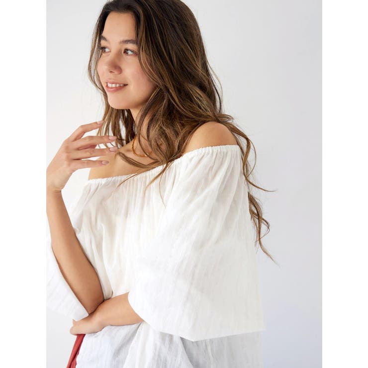 オフショルラメドビーハーフスリーブブラウス | Ungrid | 詳細画像5 