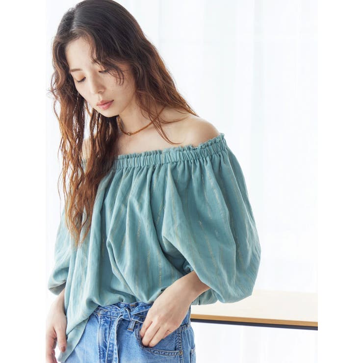 オフショルラメドビーハーフスリーブブラウス | Ungrid | 詳細画像9 