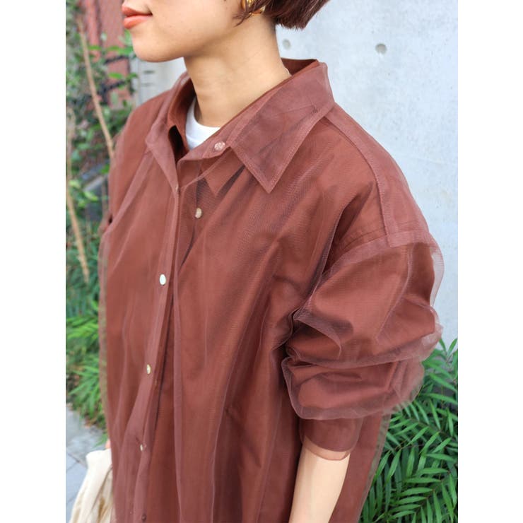 【展示会人気NO.1】チュールレイヤードルーズシャツ | Ungrid | 詳細画像43 