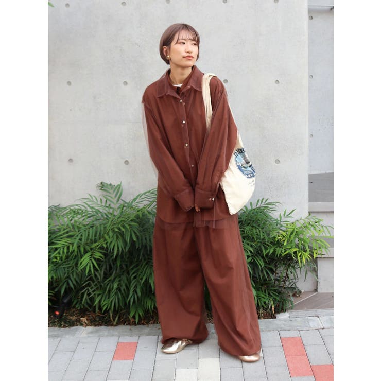 【展示会人気NO.1】チュールレイヤードルーズシャツ | Ungrid | 詳細画像45 