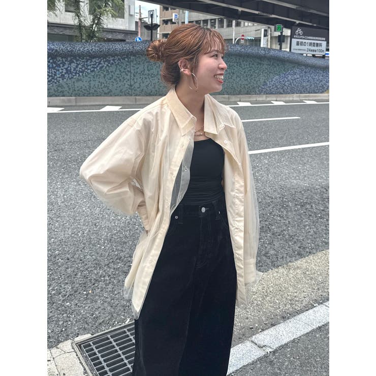 【展示会人気NO.1】チュールレイヤードルーズシャツ | Ungrid | 詳細画像46 