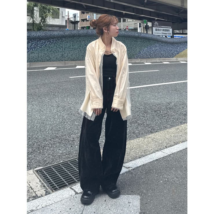 【展示会人気NO.1】チュールレイヤードルーズシャツ | Ungrid | 詳細画像47 