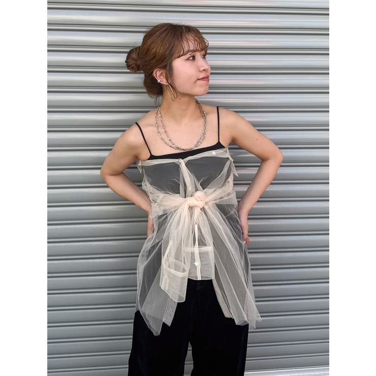 【展示会人気NO.1】チュールレイヤードルーズシャツ | Ungrid | 詳細画像48 