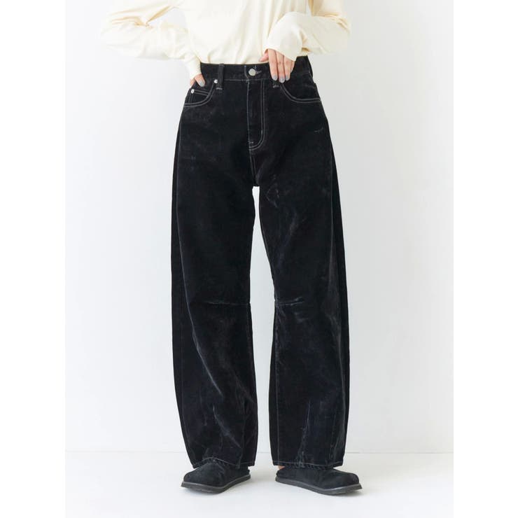 Ungrid フロッキー起毛カーブデニム 24インチ フロッキー起毛カーブデニム[品番：MKSW0065190]｜Ungrid（アン