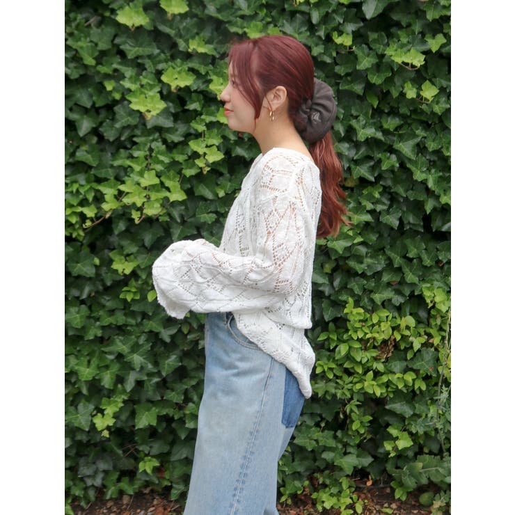 Ungrid - 新品 Ungrid チェックジャカードルーズニット グリーン F Ungrid（アングリッド）の「スラブルーズニット（ニット