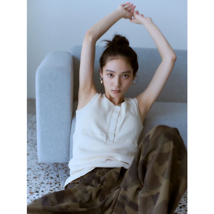 ヘンリーネックデザインタンクトップ | Ungrid | 詳細画像1 