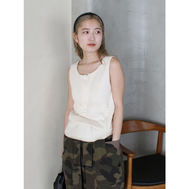 ヘンリーネックデザインタンクトップ | Ungrid | 詳細画像17 