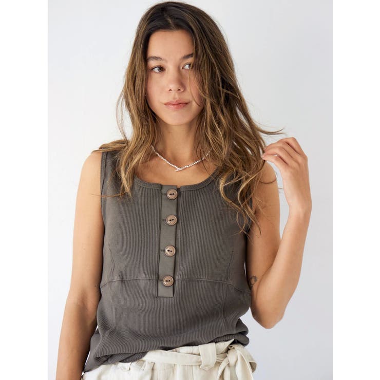 ヘンリーネックデザインタンクトップ | Ungrid | 詳細画像7 