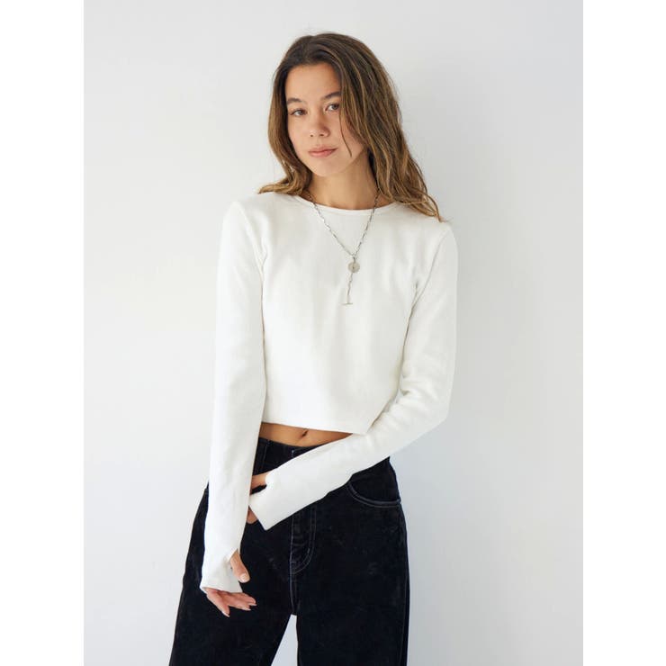 クロップドハニカムロングスリーブTee | Ungrid | 詳細画像15 