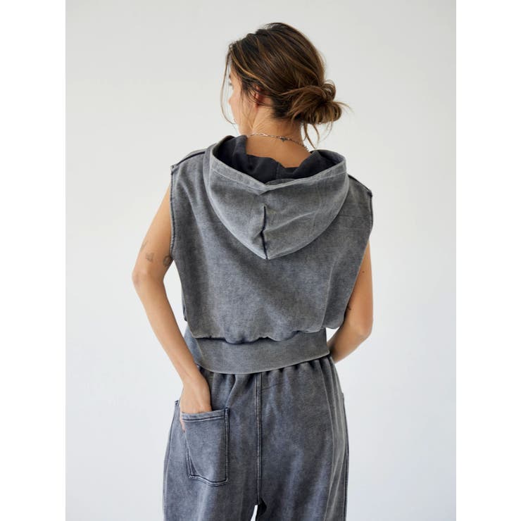 ヴィンテージウォッシュジップノースリパーカー | Ungrid | 詳細画像10 