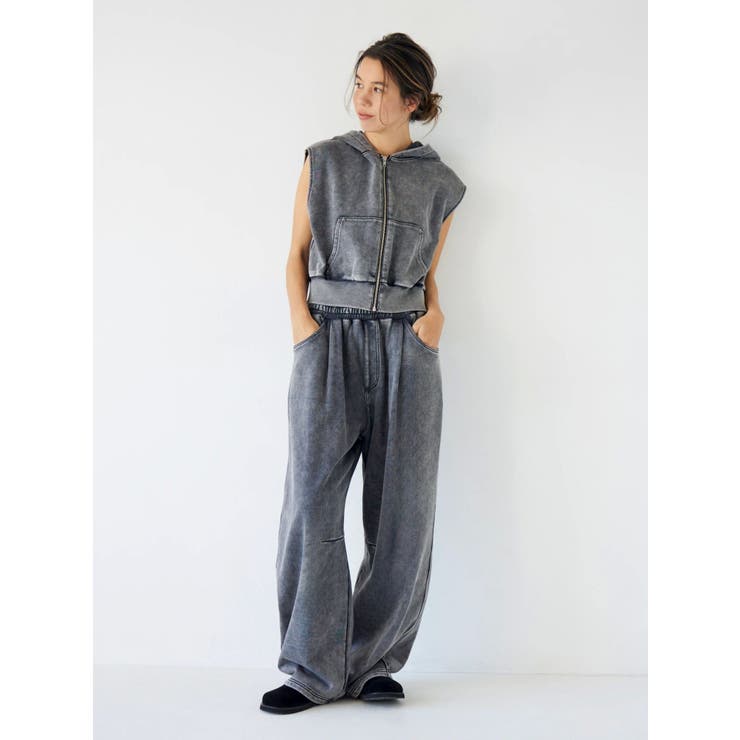 ヴィンテージウォッシュジップノースリパーカー | Ungrid | 詳細画像11 