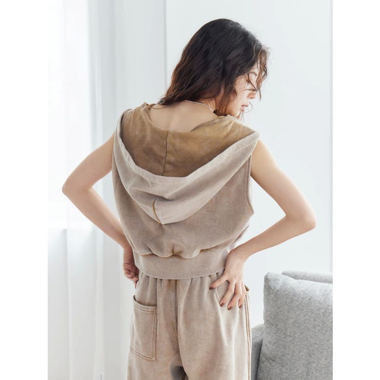 ヴィンテージウォッシュジップノースリパーカー | Ungrid | 詳細画像14 