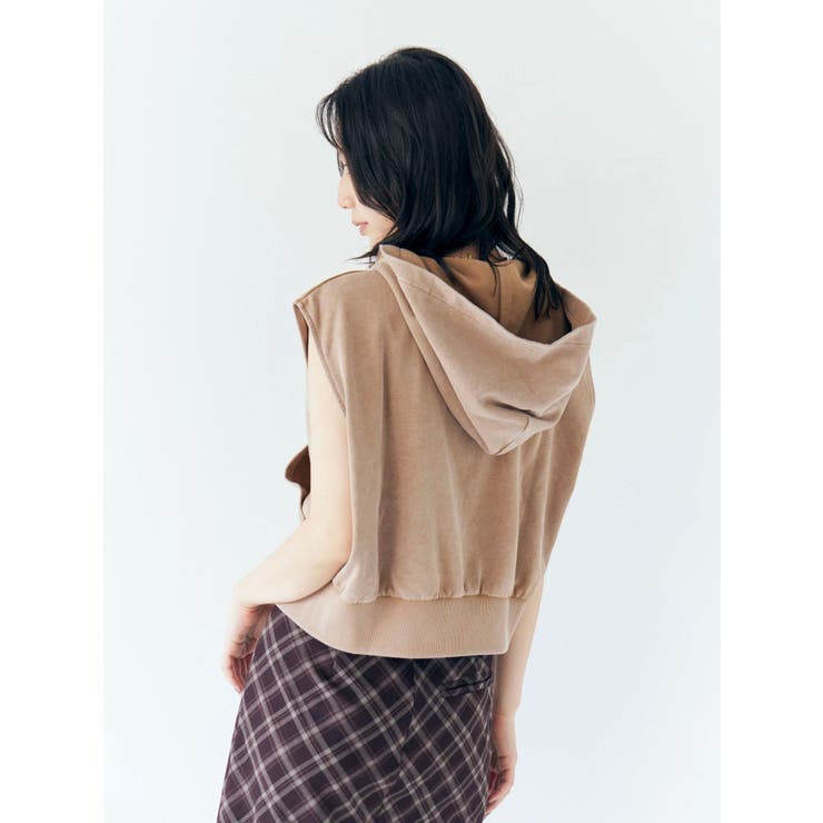 ヴィンテージウォッシュジップノースリパーカー | Ungrid | 詳細画像17 