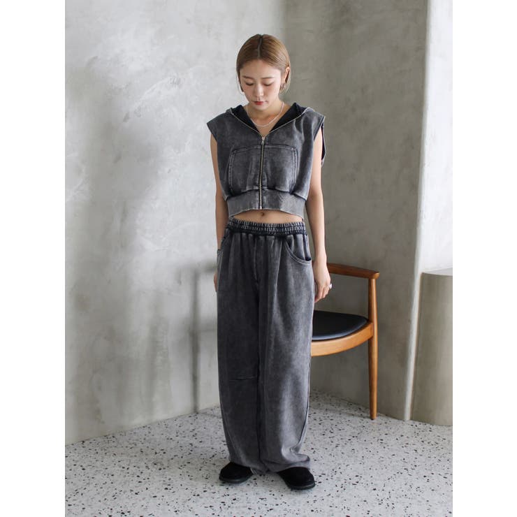 ヴィンテージウォッシュジップノースリパーカー | Ungrid | 詳細画像21 