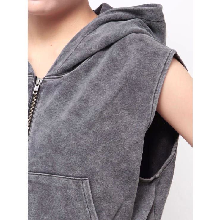 ヴィンテージウォッシュジップノースリパーカー | Ungrid | 詳細画像30 