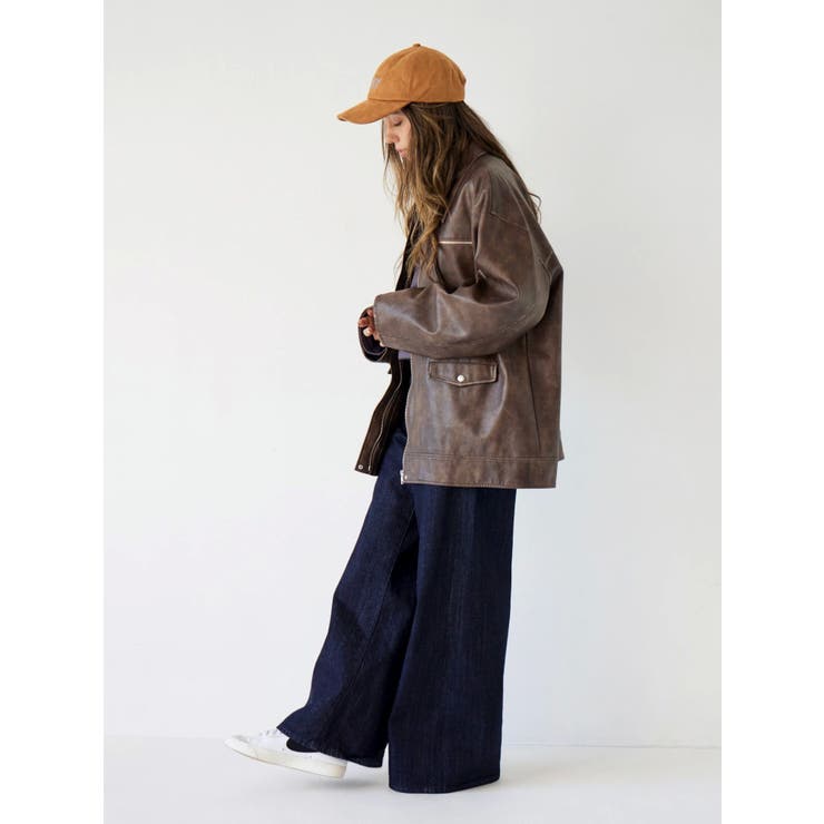 ルーズシルエットフェイクレザーブルゾン | Ungrid | 詳細画像10 