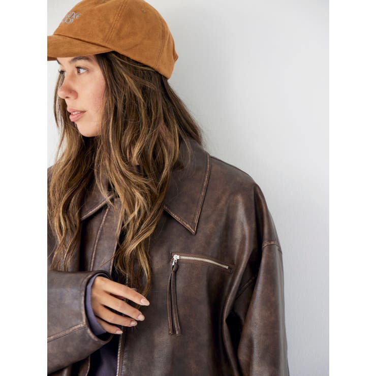 ルーズシルエットフェイクレザーブルゾン | Ungrid | 詳細画像12 