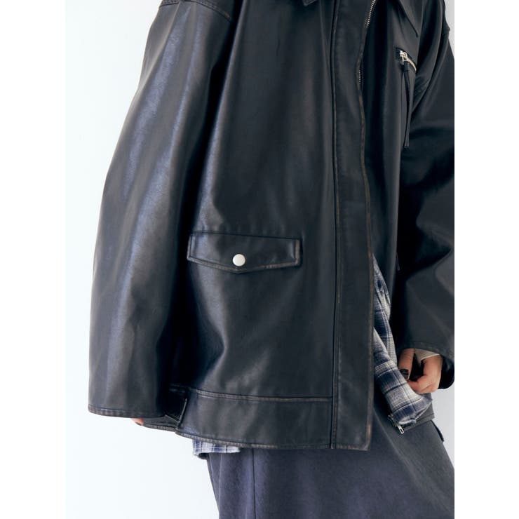 ルーズシルエットフェイクレザーブルゾン | Ungrid | 詳細画像20 
