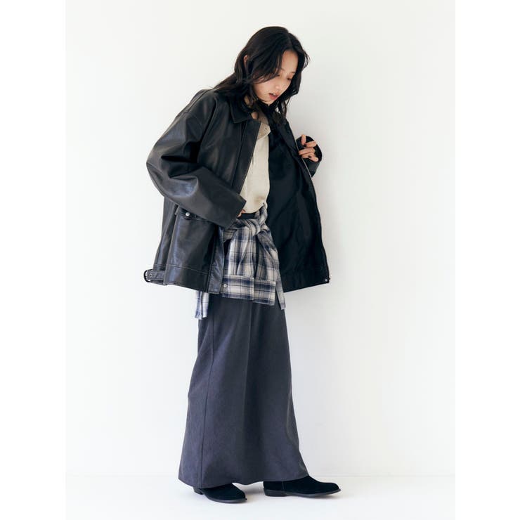 ルーズシルエットフェイクレザーブルゾン | Ungrid | 詳細画像22 