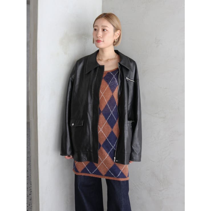 ルーズシルエットフェイクレザーブルゾン | Ungrid | 詳細画像25 