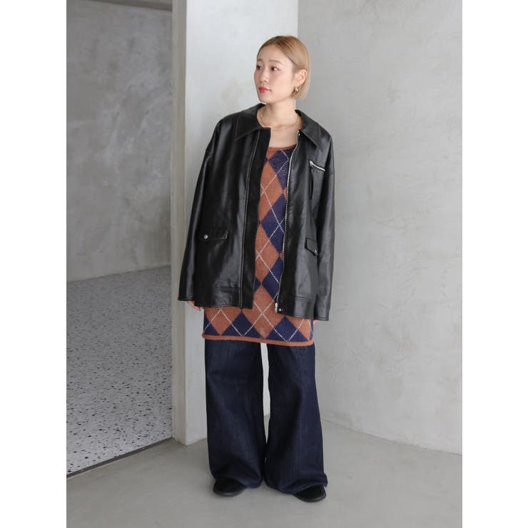 ルーズシルエットフェイクレザーブルゾン | Ungrid | 詳細画像27 