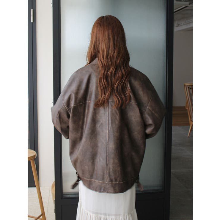 ルーズシルエットフェイクレザーブルゾン | Ungrid | 詳細画像33 