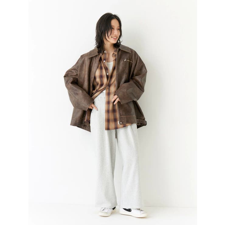 ルーズシルエットフェイクレザーブルゾン | Ungrid | 詳細画像4 