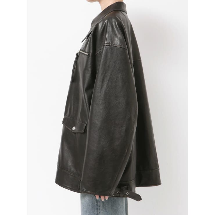 ルーズシルエットフェイクレザーブルゾン | Ungrid | 詳細画像42 
