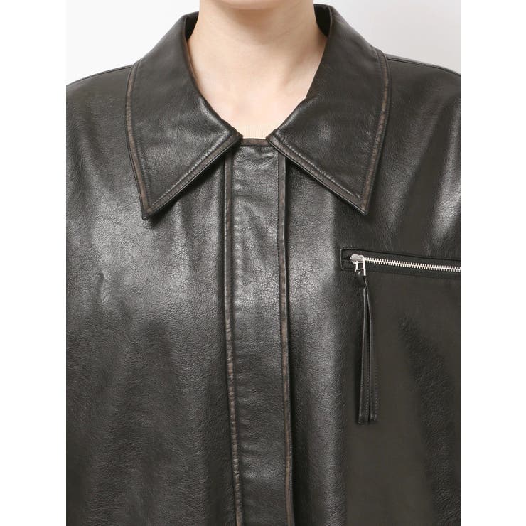 ルーズシルエットフェイクレザーブルゾン | Ungrid | 詳細画像44 