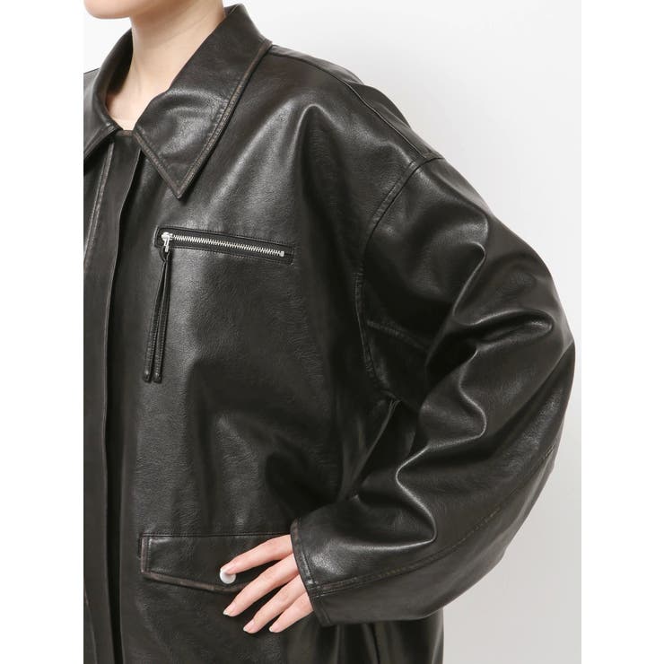 ルーズシルエットフェイクレザーブルゾン | Ungrid | 詳細画像45 