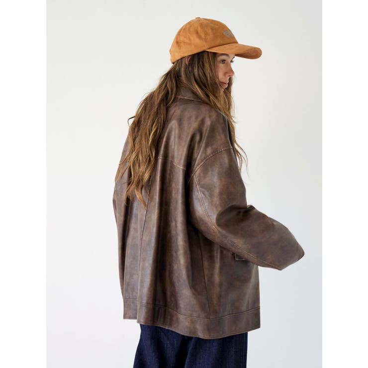 ルーズシルエットフェイクレザーブルゾン | Ungrid | 詳細画像7 