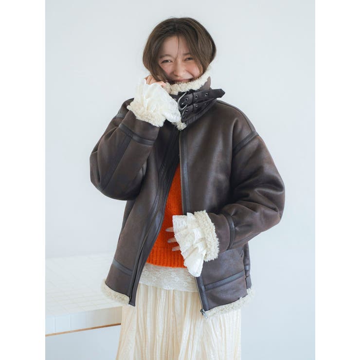 フェイクムートンボアブルゾン | Ungrid | 詳細画像10 