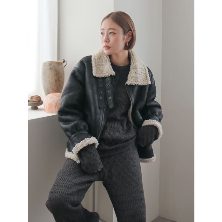 フェイクムートンボアブルゾン | Ungrid | 詳細画像22 