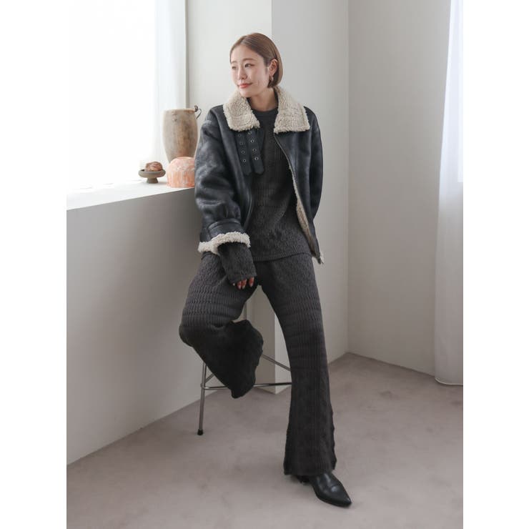 フェイクムートンボアブルゾン | Ungrid | 詳細画像26 