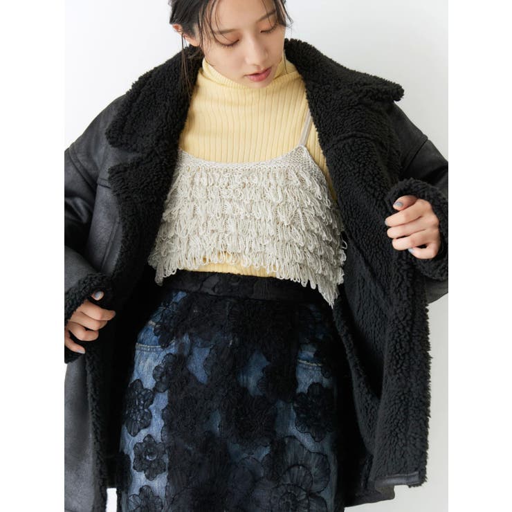 フェイクムートンルーズブルゾン | Ungrid | 詳細画像10 