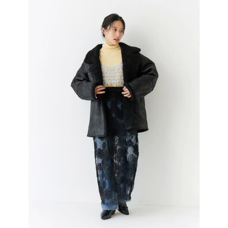 フェイクムートンルーズブルゾン | Ungrid | 詳細画像11 