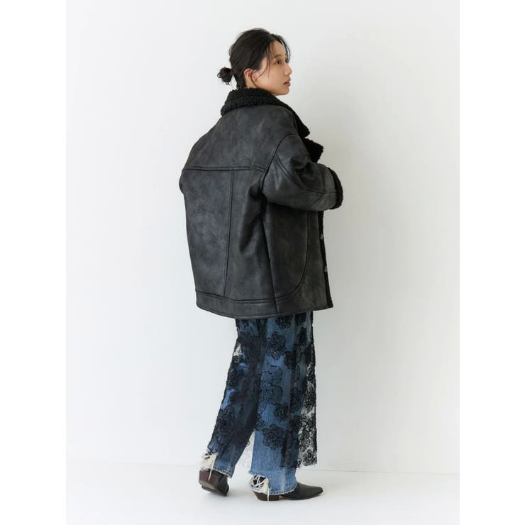 フェイクムートンルーズブルゾン | Ungrid | 詳細画像13 
