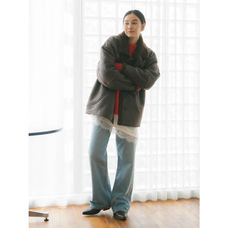 フェイクムートンルーズブルゾン | Ungrid | 詳細画像15 