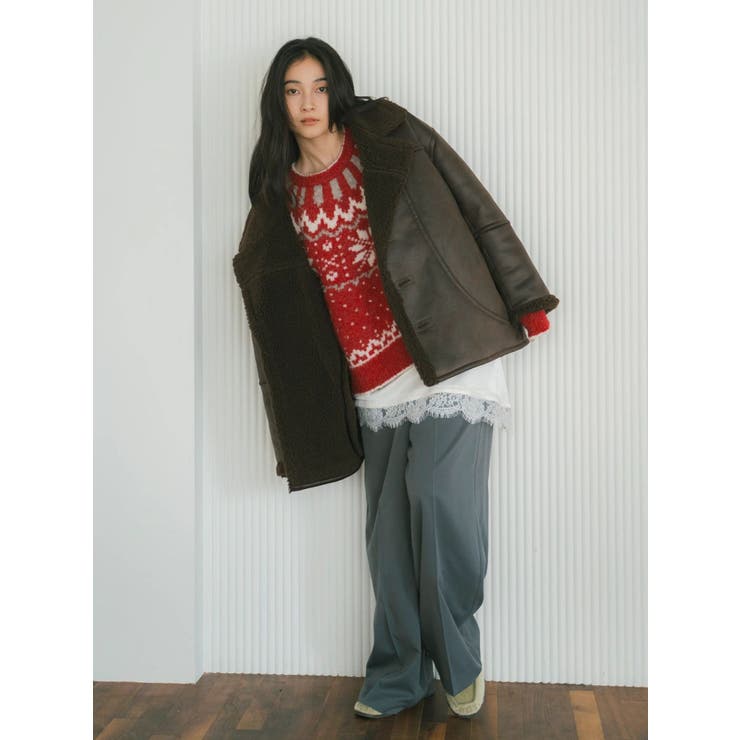 フェイクムートンルーズブルゾン | Ungrid | 詳細画像16 