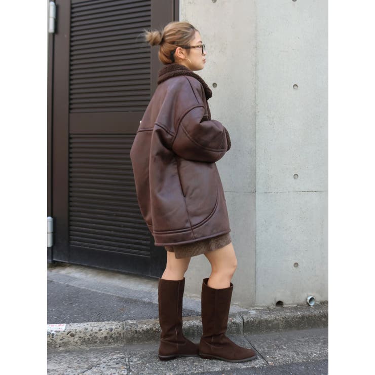 フェイクムートンルーズブルゾン | Ungrid | 詳細画像18 