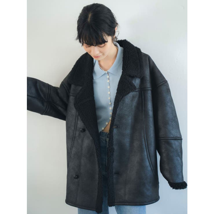 フェイクムートンルーズブルゾン | Ungrid | 詳細画像20 