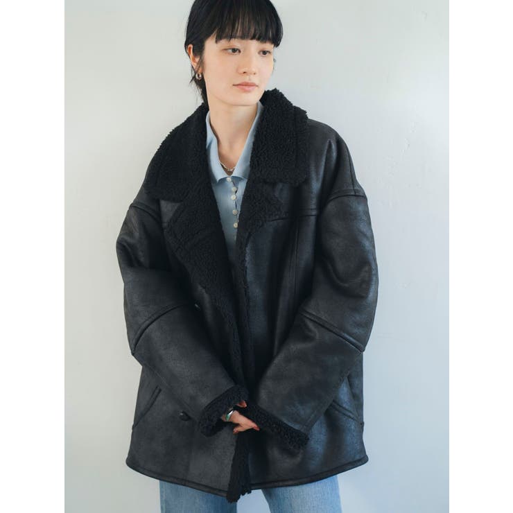 フェイクムートンルーズブルゾン | Ungrid | 詳細画像21 