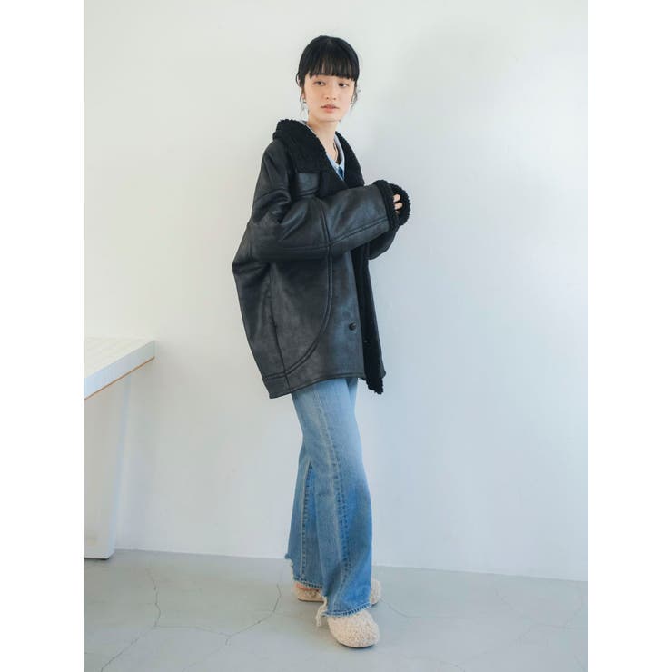 フェイクムートンルーズブルゾン | Ungrid | 詳細画像24 